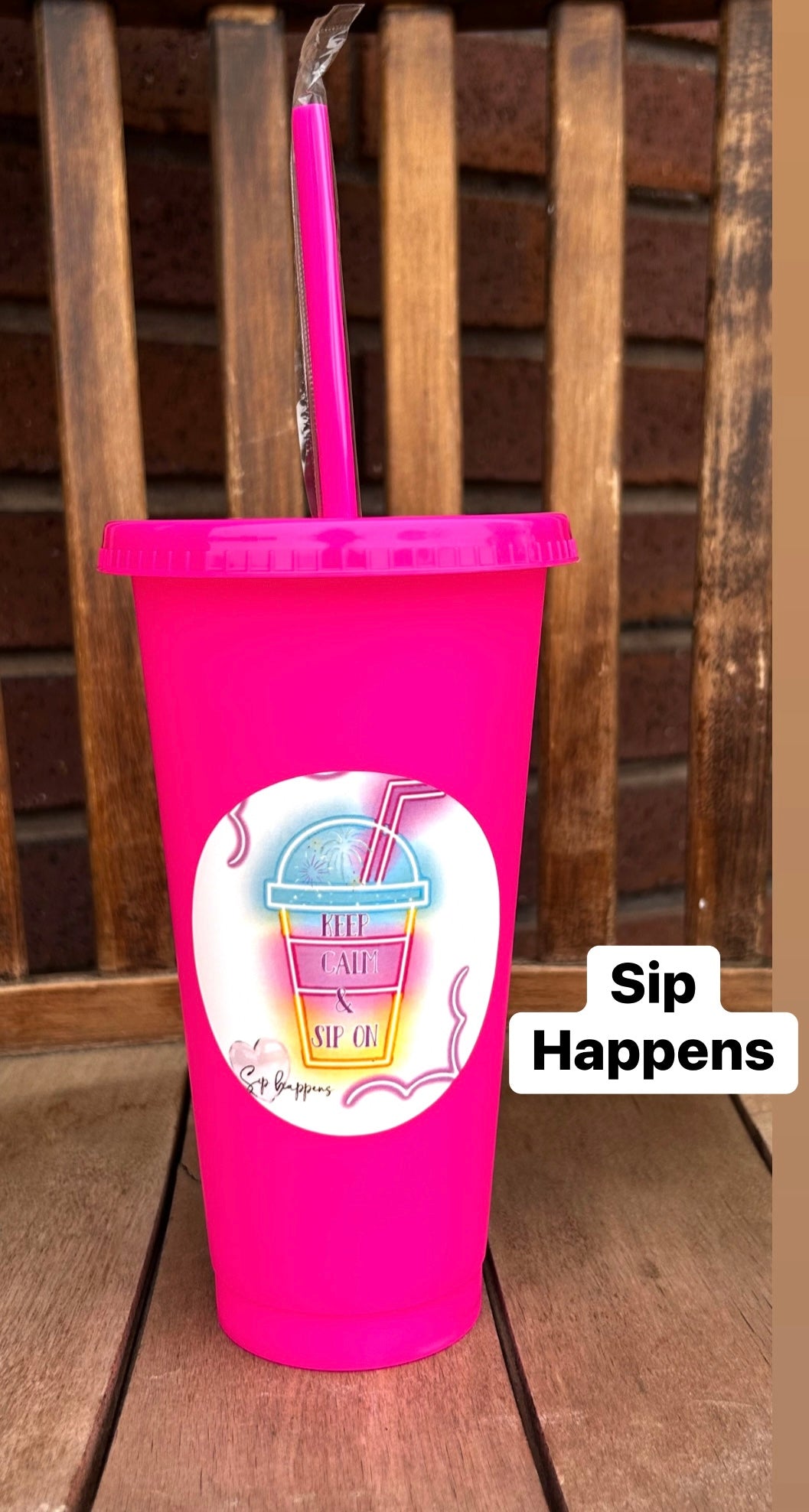 Hot Pink Cups (24 oz)