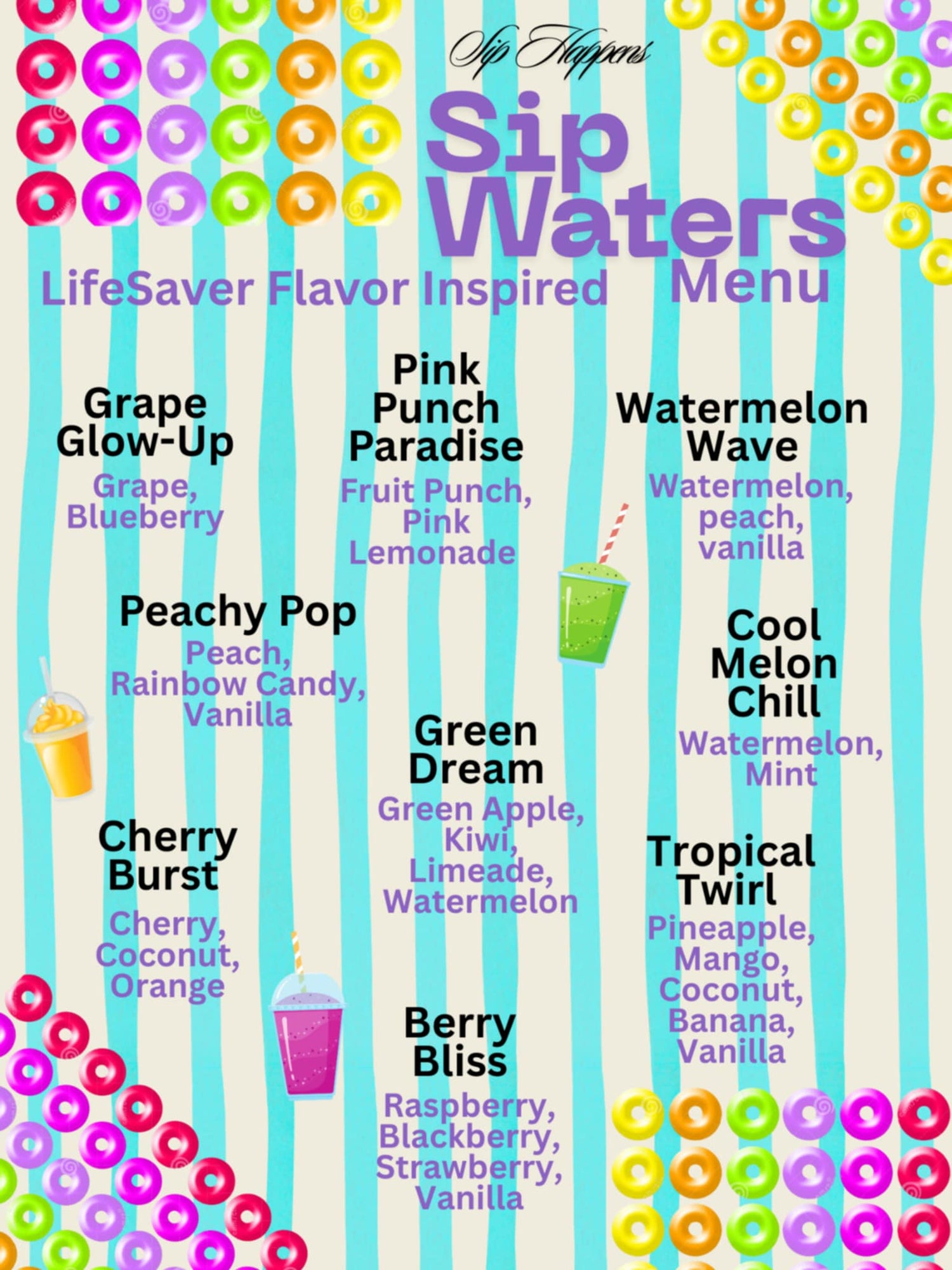 Lifesaver Inspired Sippin Waters