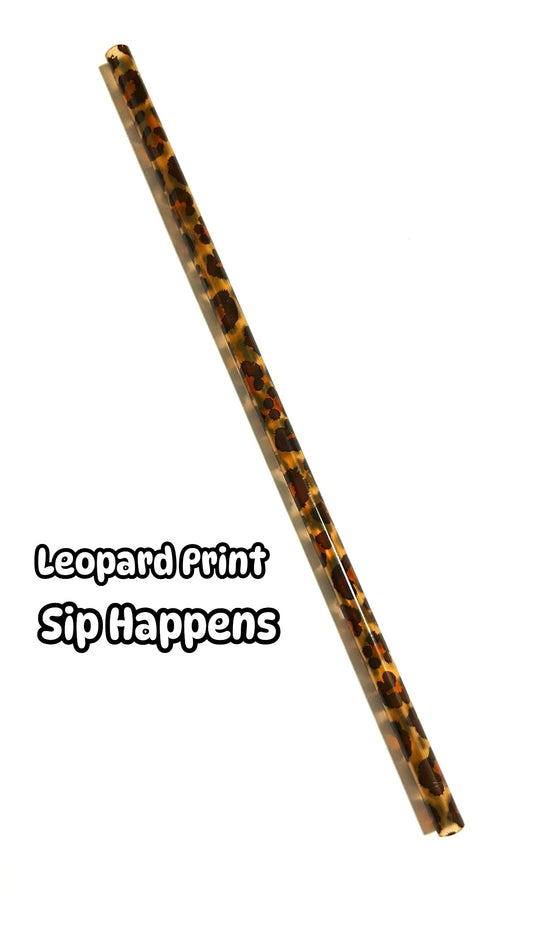 Leopard Print Straws