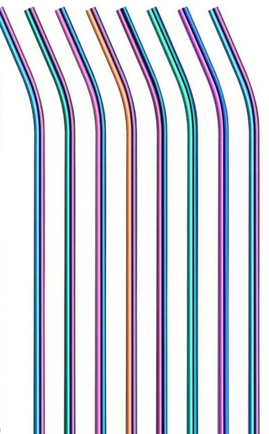 Rainbow Metallic Straws