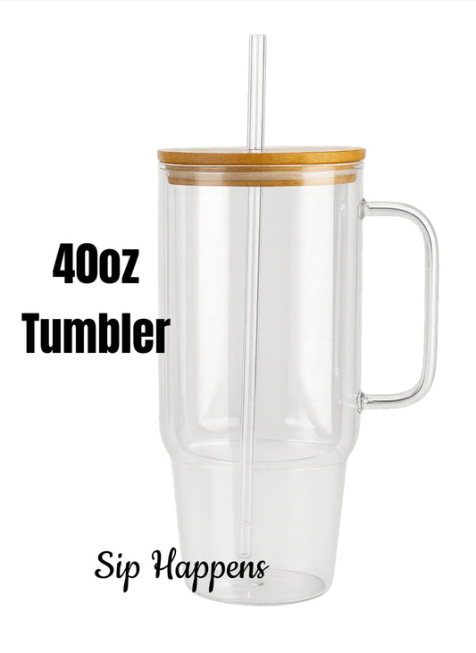 40 oz Glass Tumbler