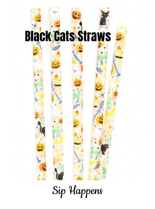 Black Cats Straws